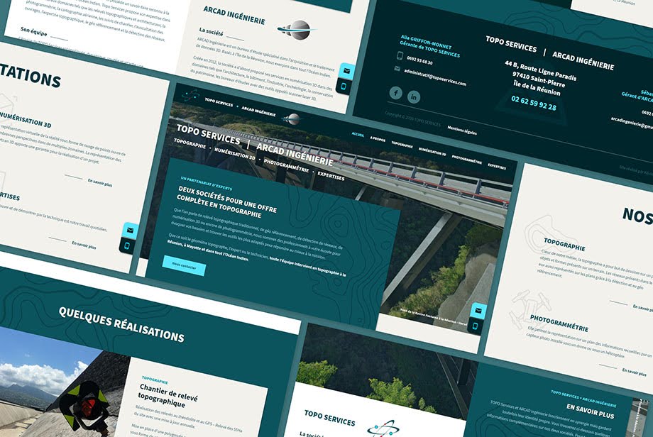 Captures d'écran du site toposervices.com développé par Kévin PEREZ, développeur web freelance sur La Réunion